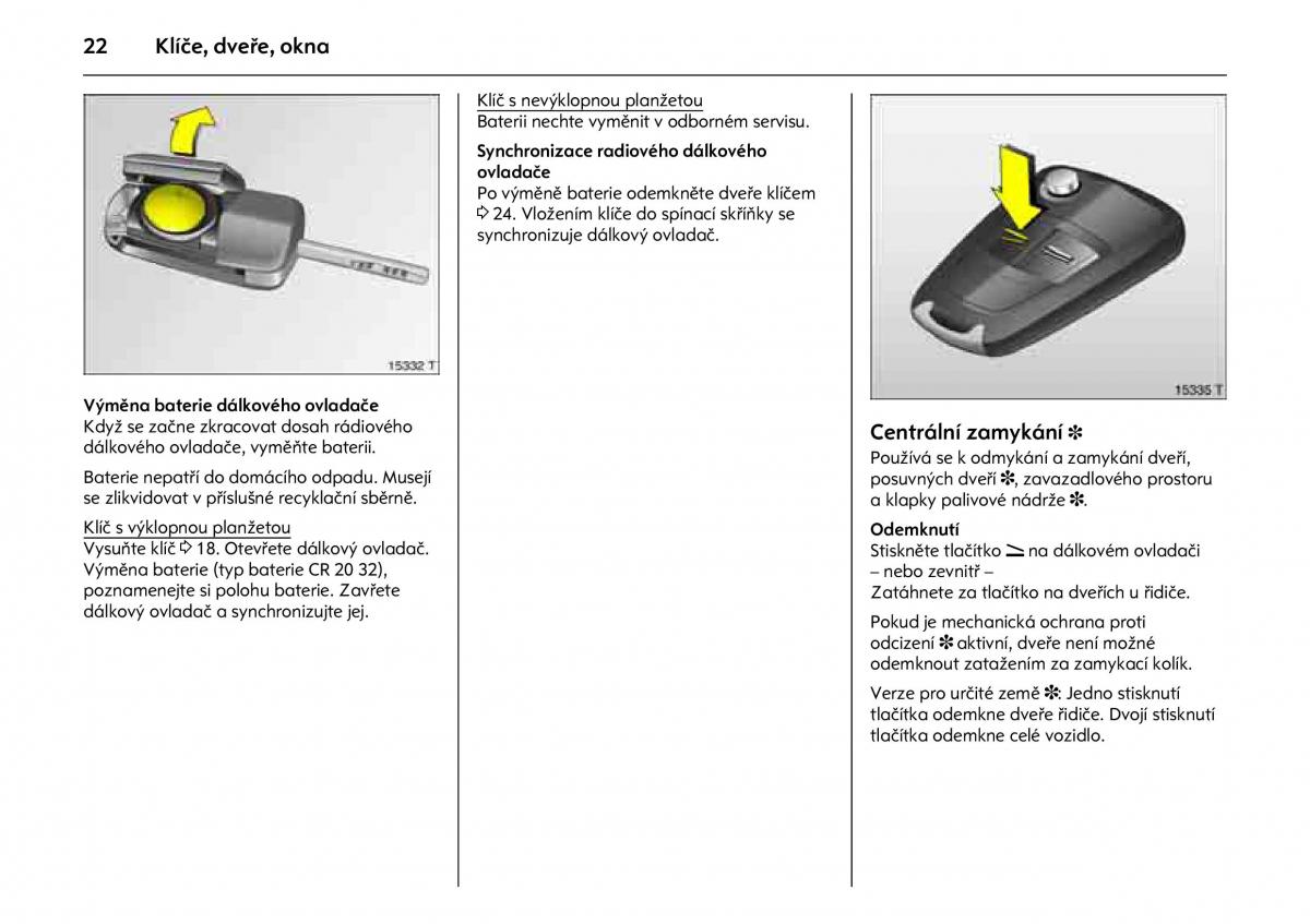 Opel Combo C navod k obsludze / page 26