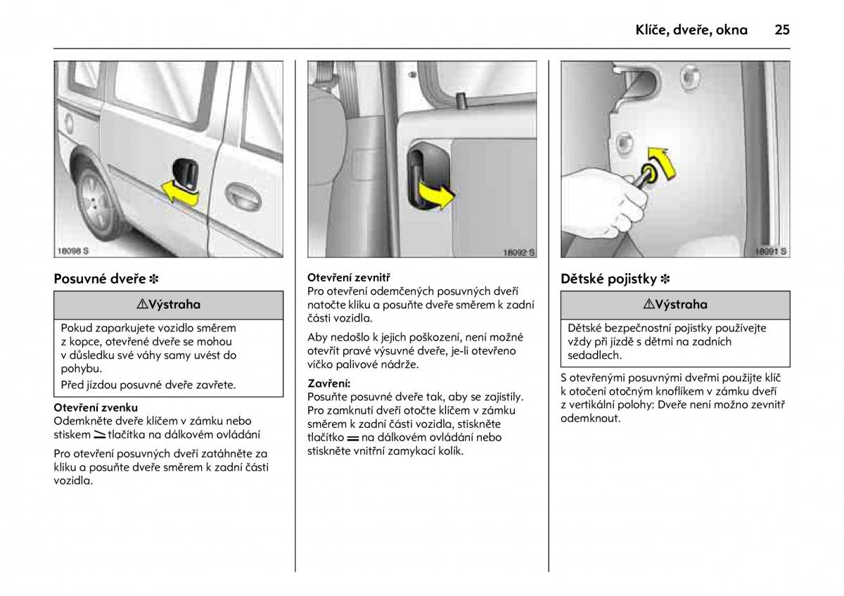 Opel Combo C navod k obsludze / page 29