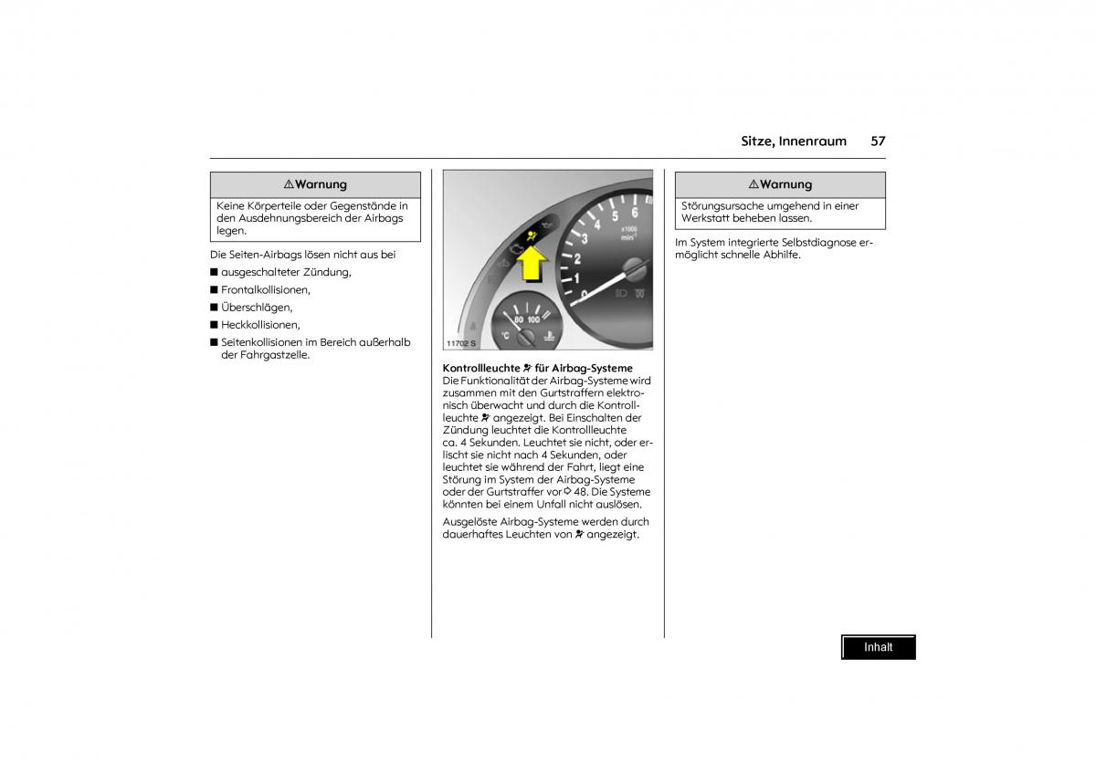 Opel Combo C Handbuch / page 58