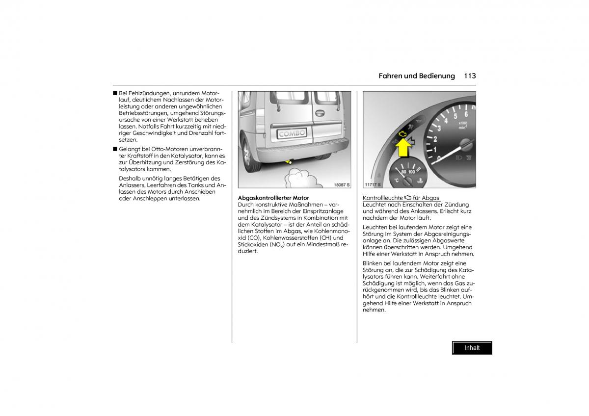 Opel Combo C Handbuch / page 114