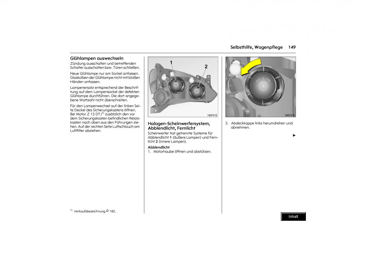 Opel Combo C Handbuch / page 150