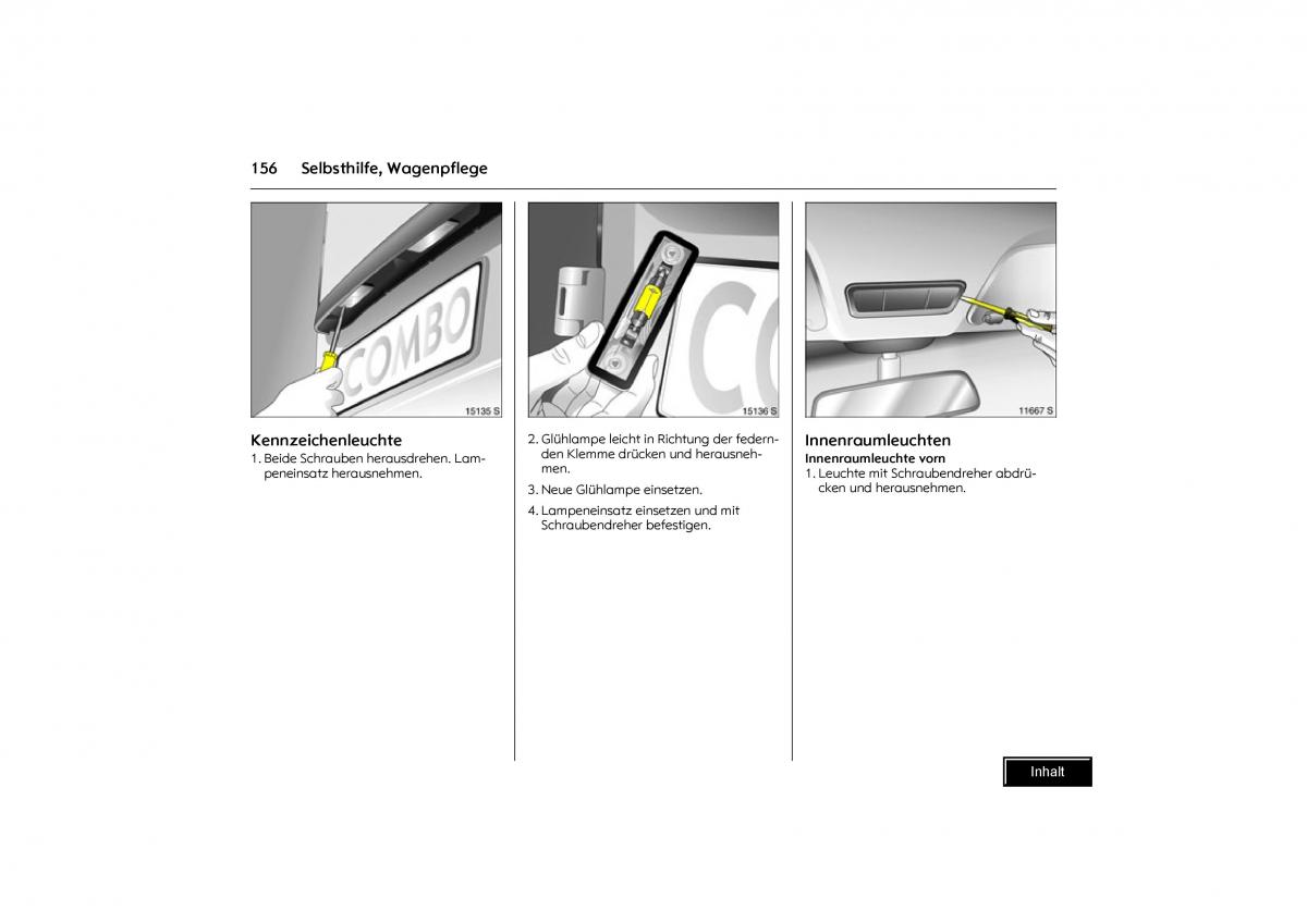 Opel Combo C Handbuch / page 157