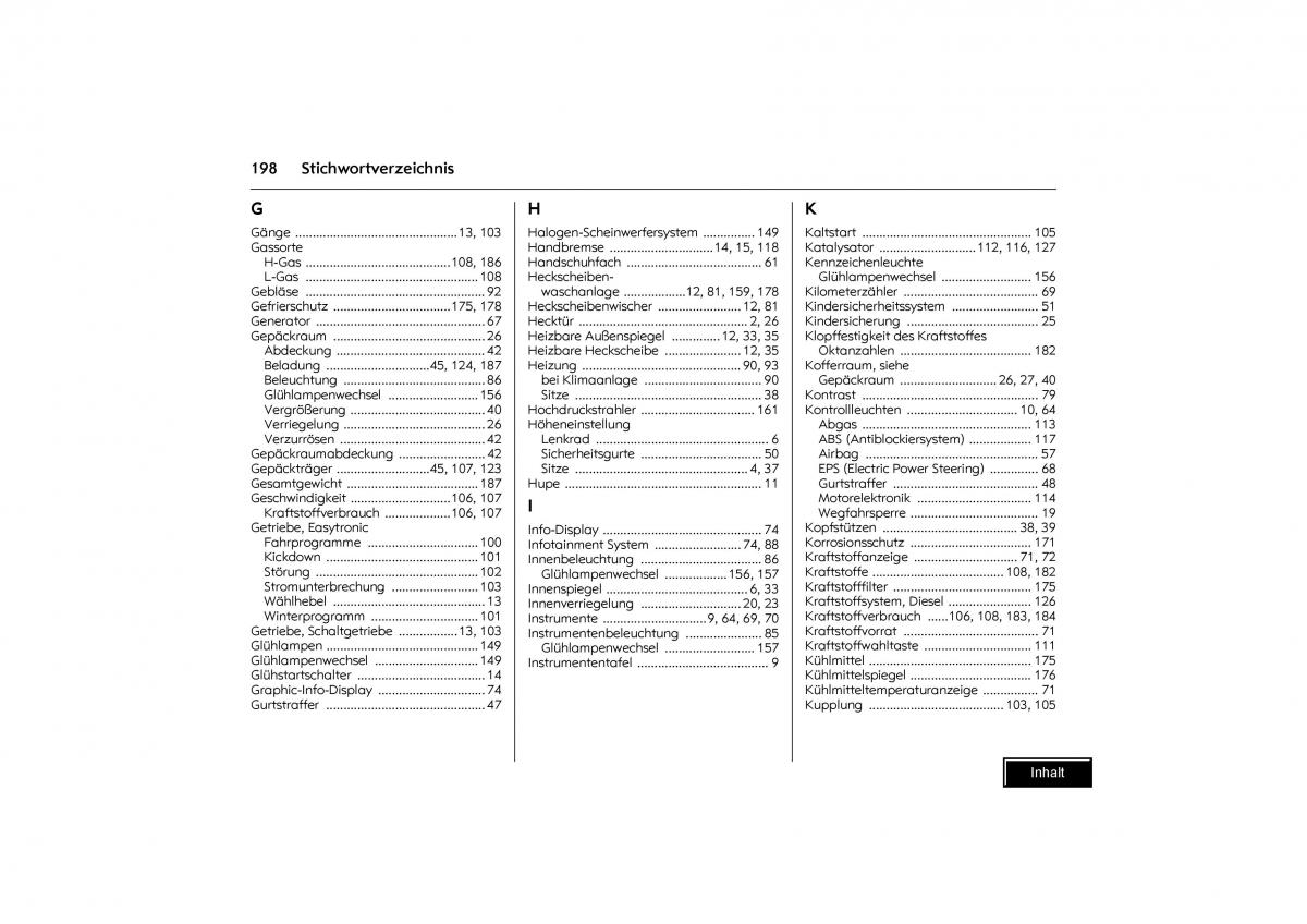 Opel Combo C Handbuch / page 199