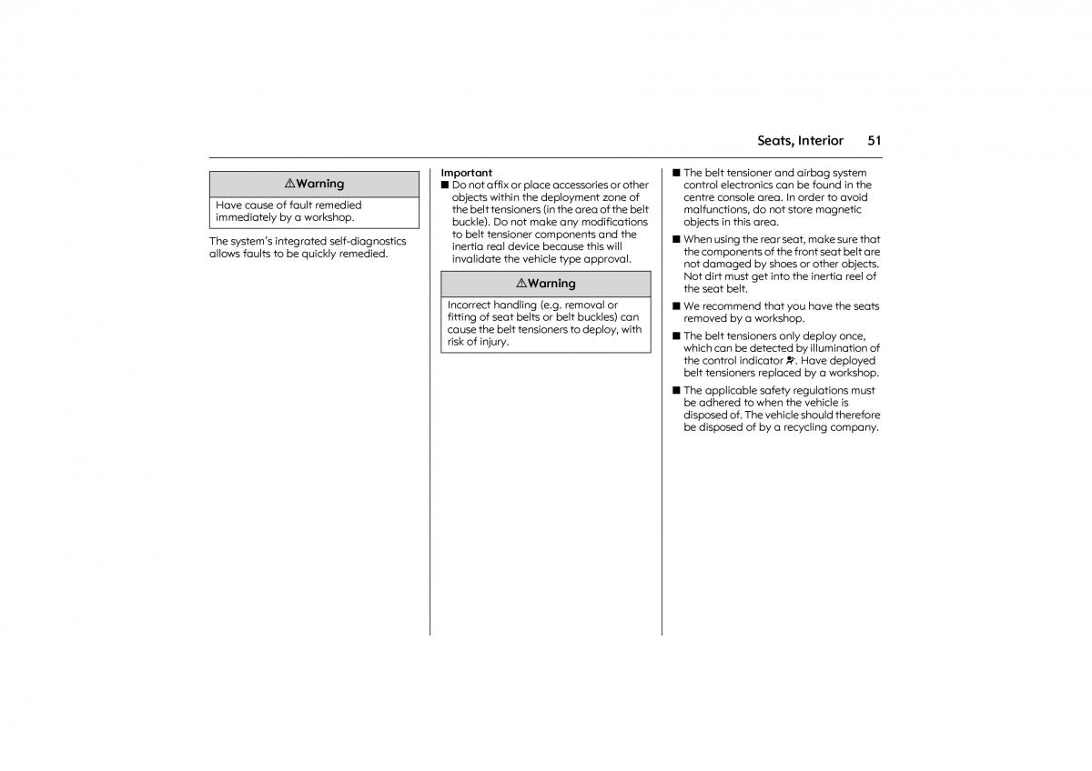 Opel Combo C owners manual / page 57