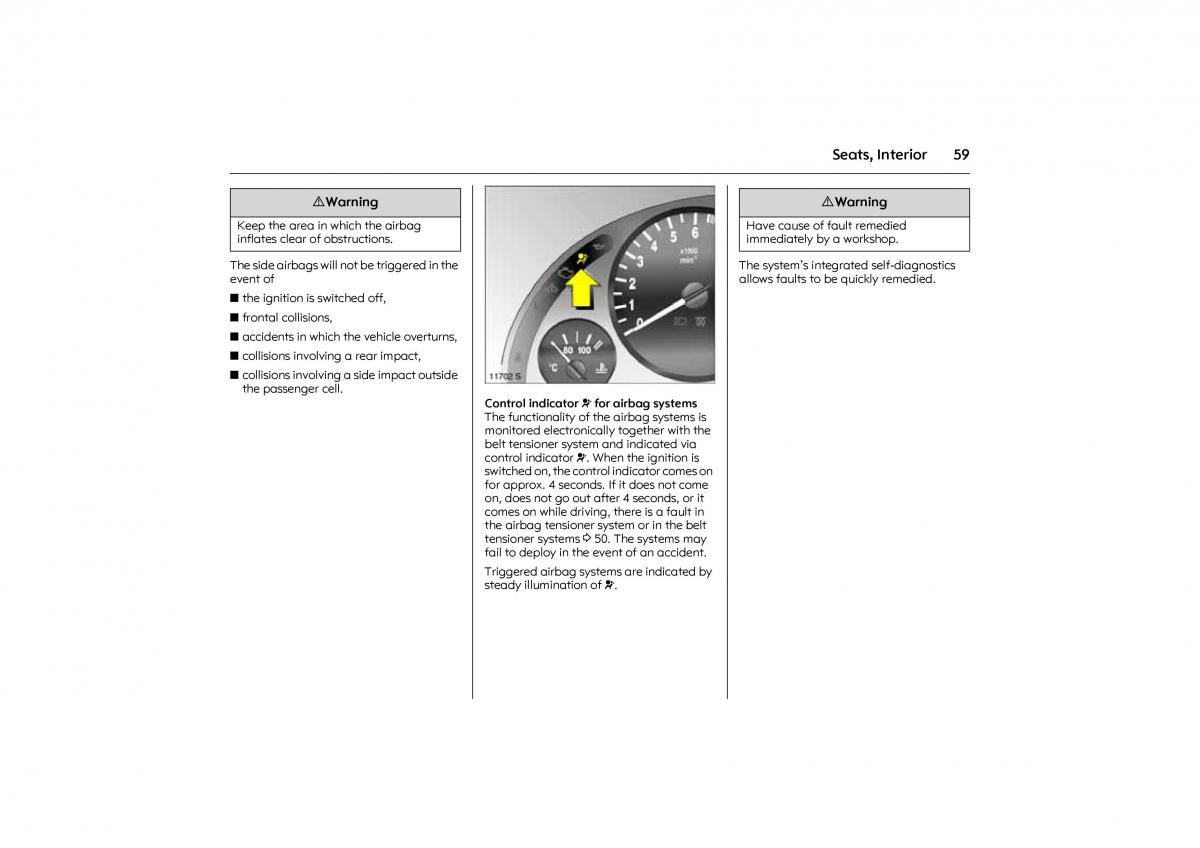 Opel Combo C owners manual / page 65