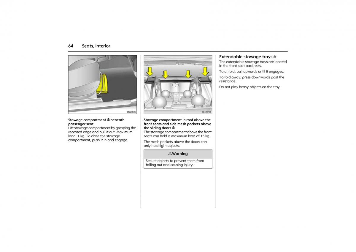 Opel Combo C owners manual / page 70