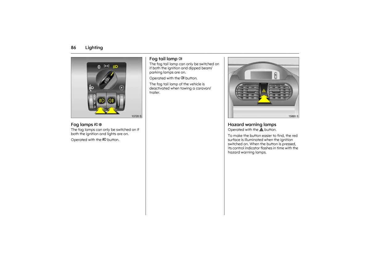 Opel Combo C owners manual / page 92