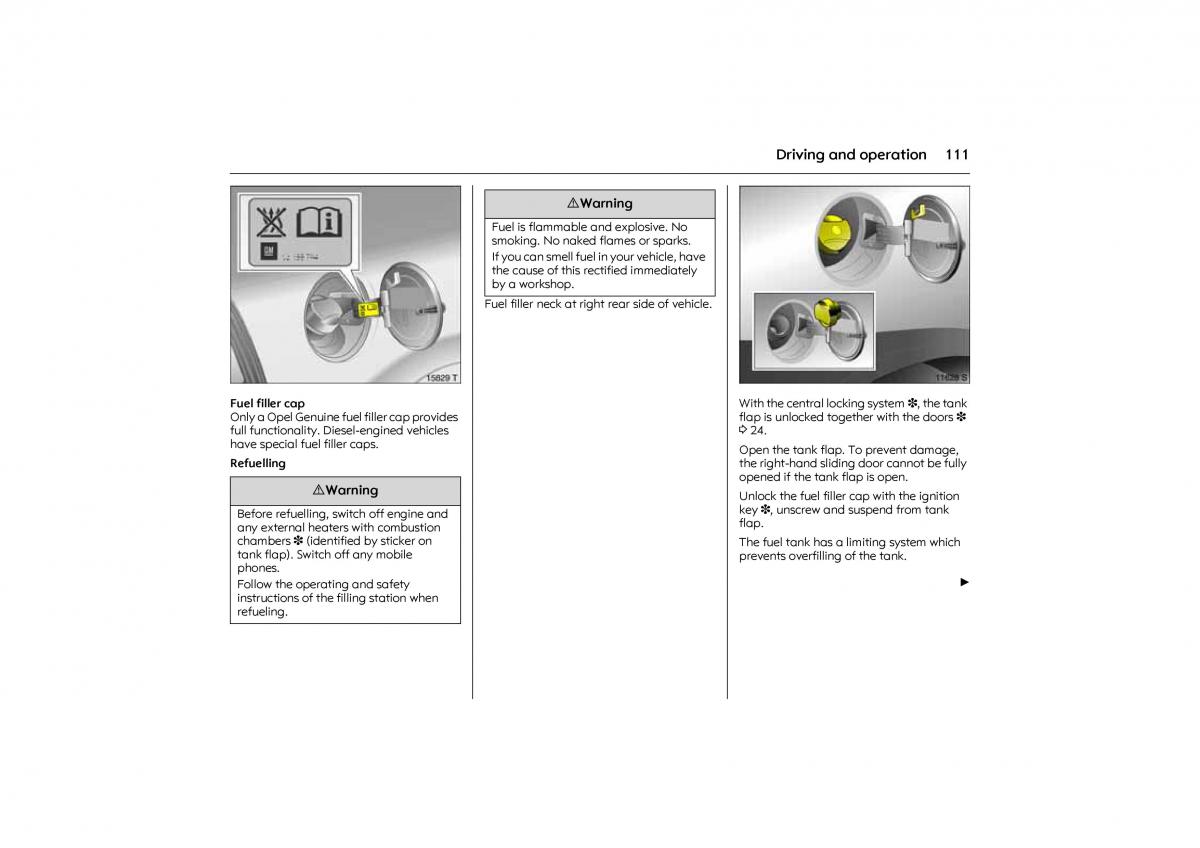 Opel Combo C owners manual / page 117