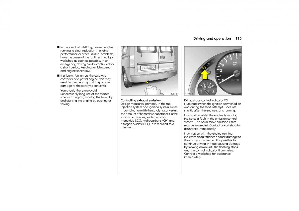 Opel Combo C owners manual / page 121