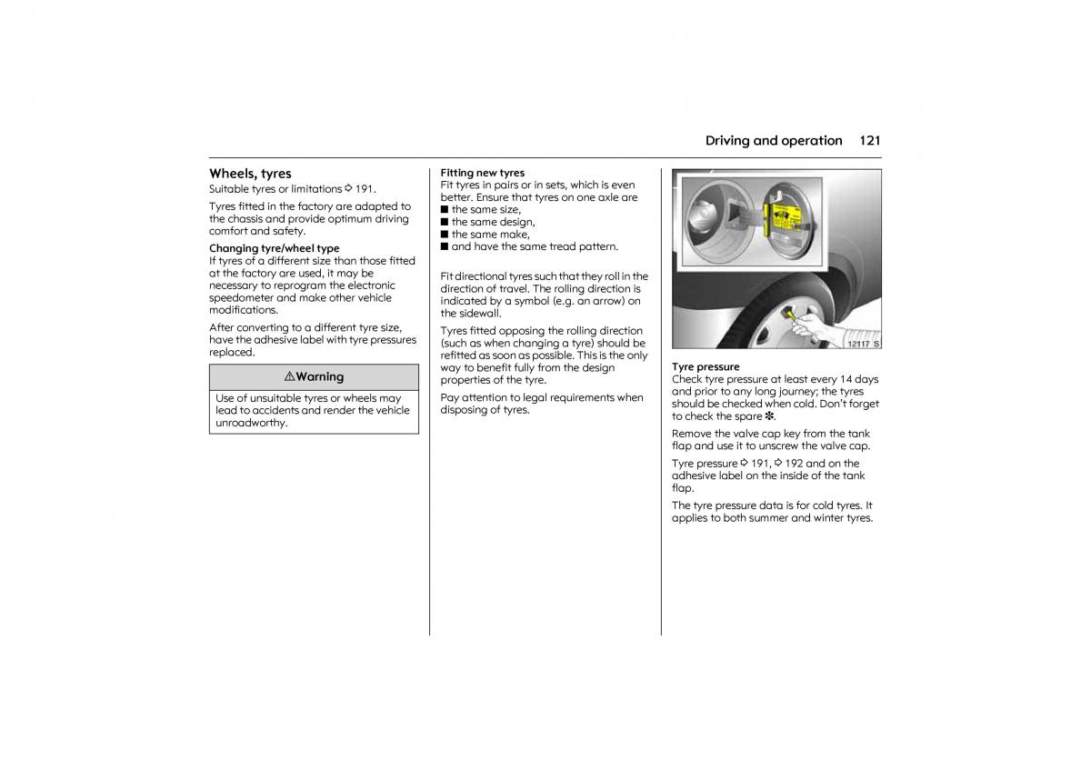 Opel Combo C owners manual / page 127