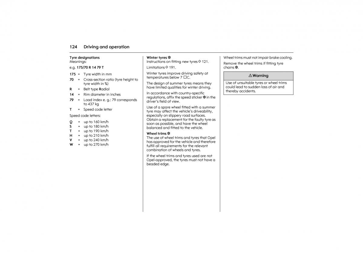 Opel Combo C owners manual / page 130