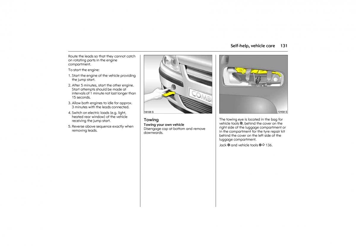 Opel Combo C owners manual / page 137