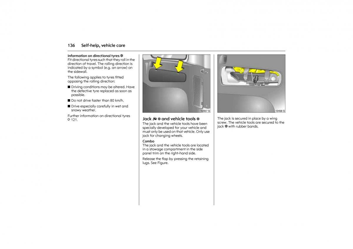 Opel Combo C owners manual / page 142