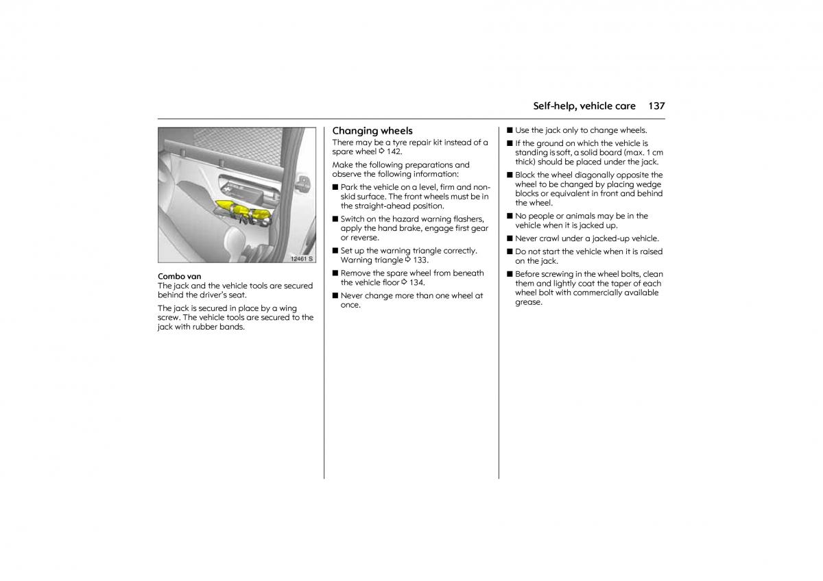 Opel Combo C owners manual / page 143