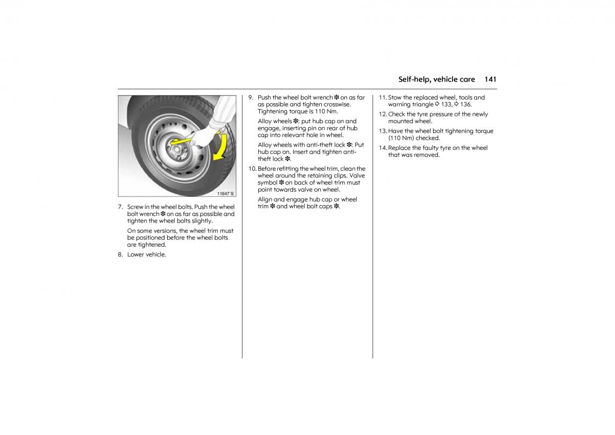 Opel Combo C owners manual / page 147