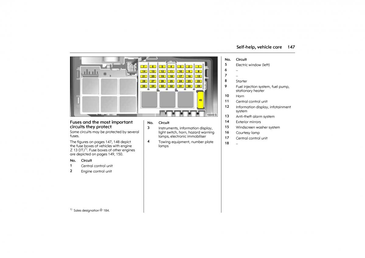 Opel Combo C owners manual / page 153