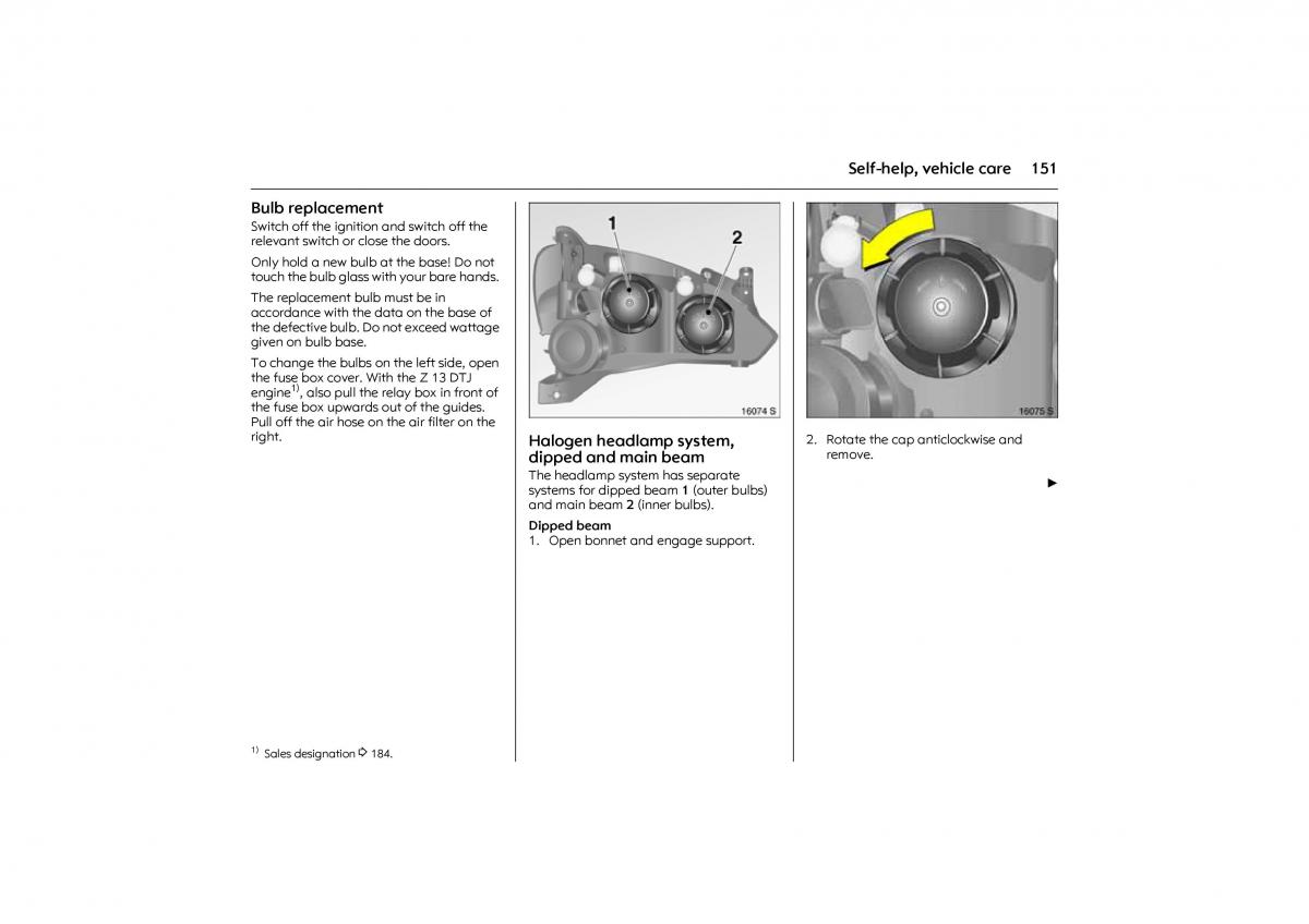 Opel Combo C owners manual / page 157