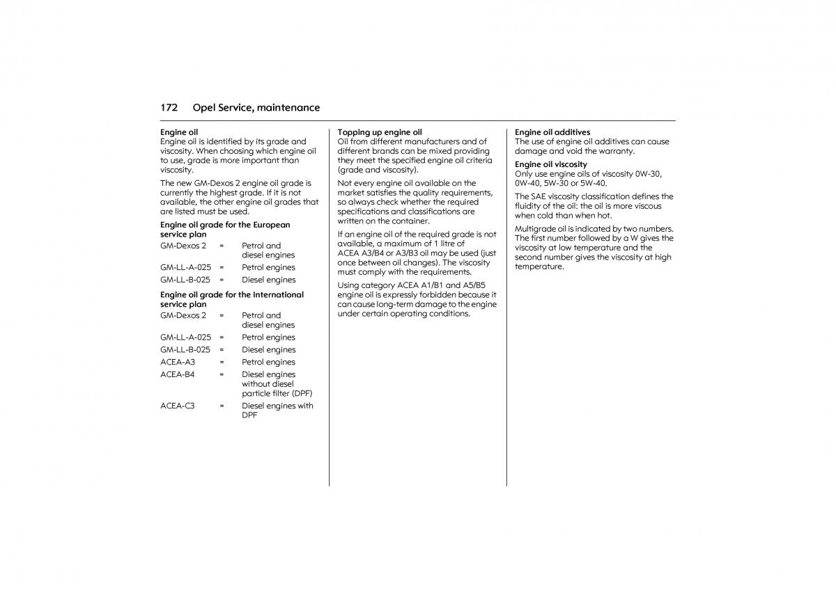 Opel Combo C owners manual / page 178