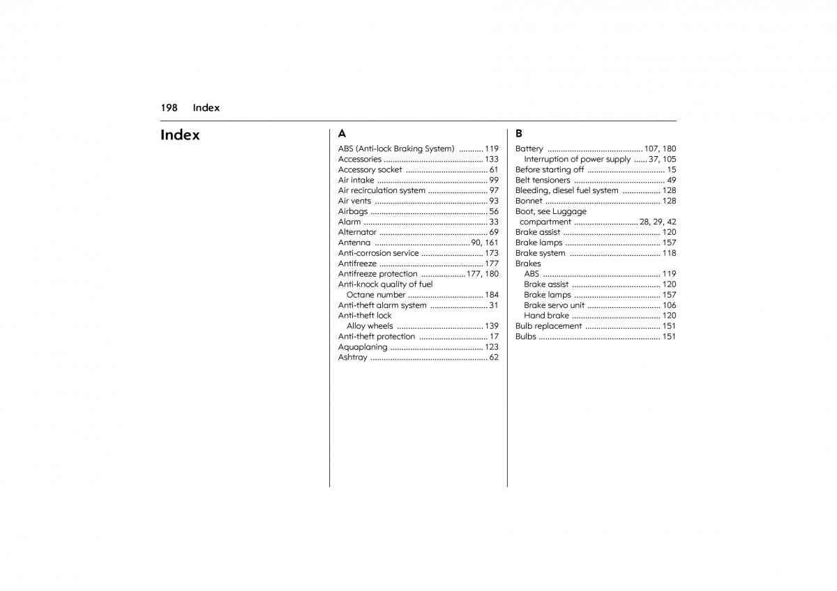 Opel Combo C owners manual / page 204