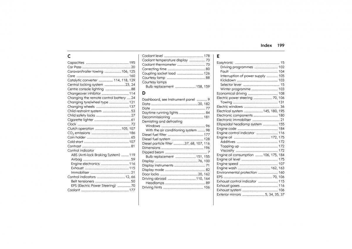 Opel Combo C owners manual / page 205