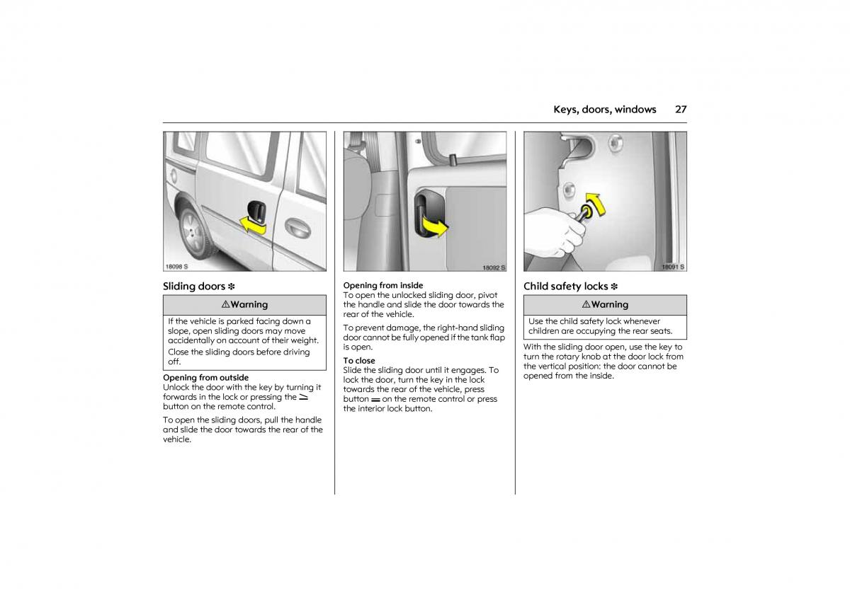 Opel Combo C owners manual / page 33