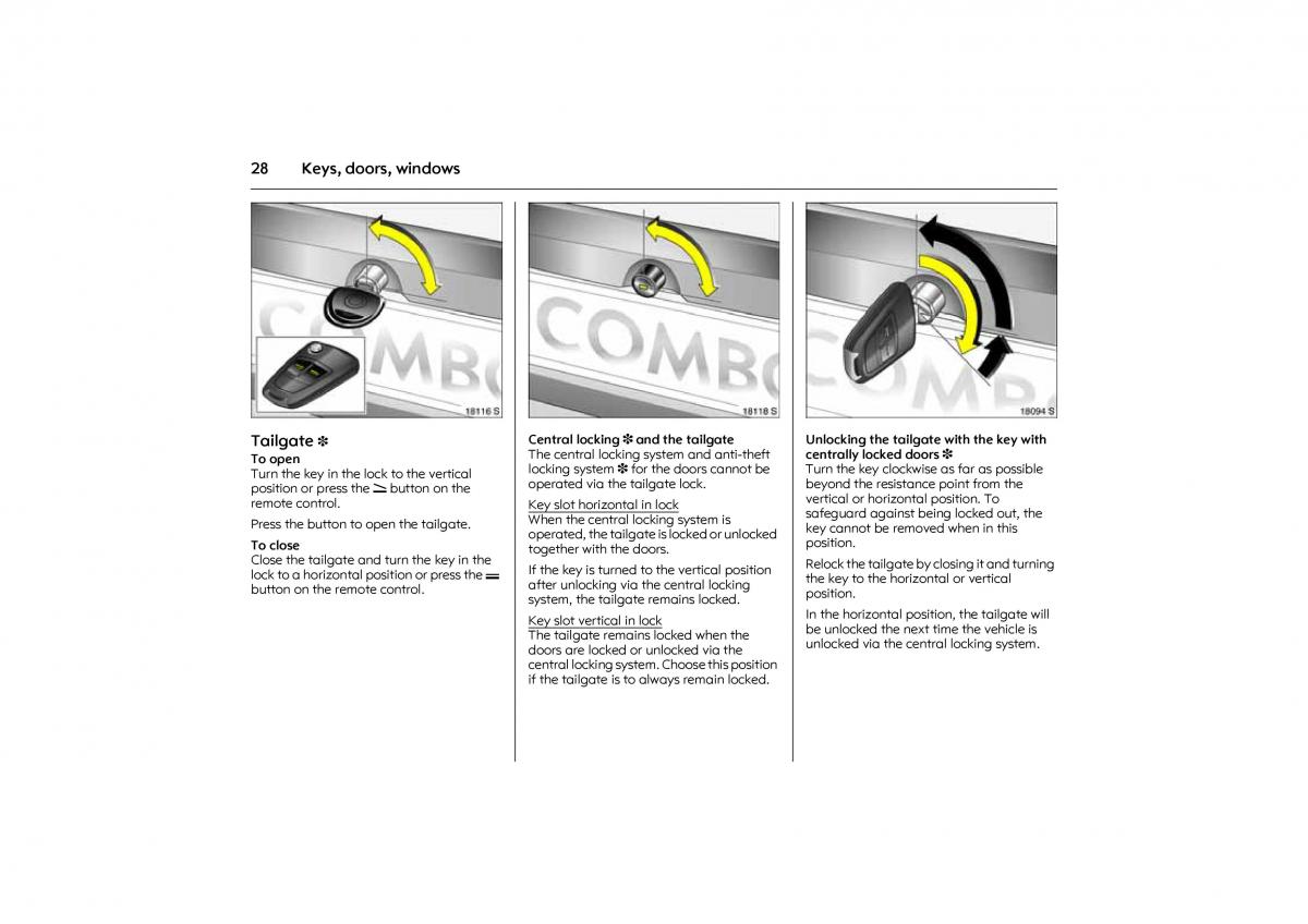 Opel Combo C owners manual / page 34
