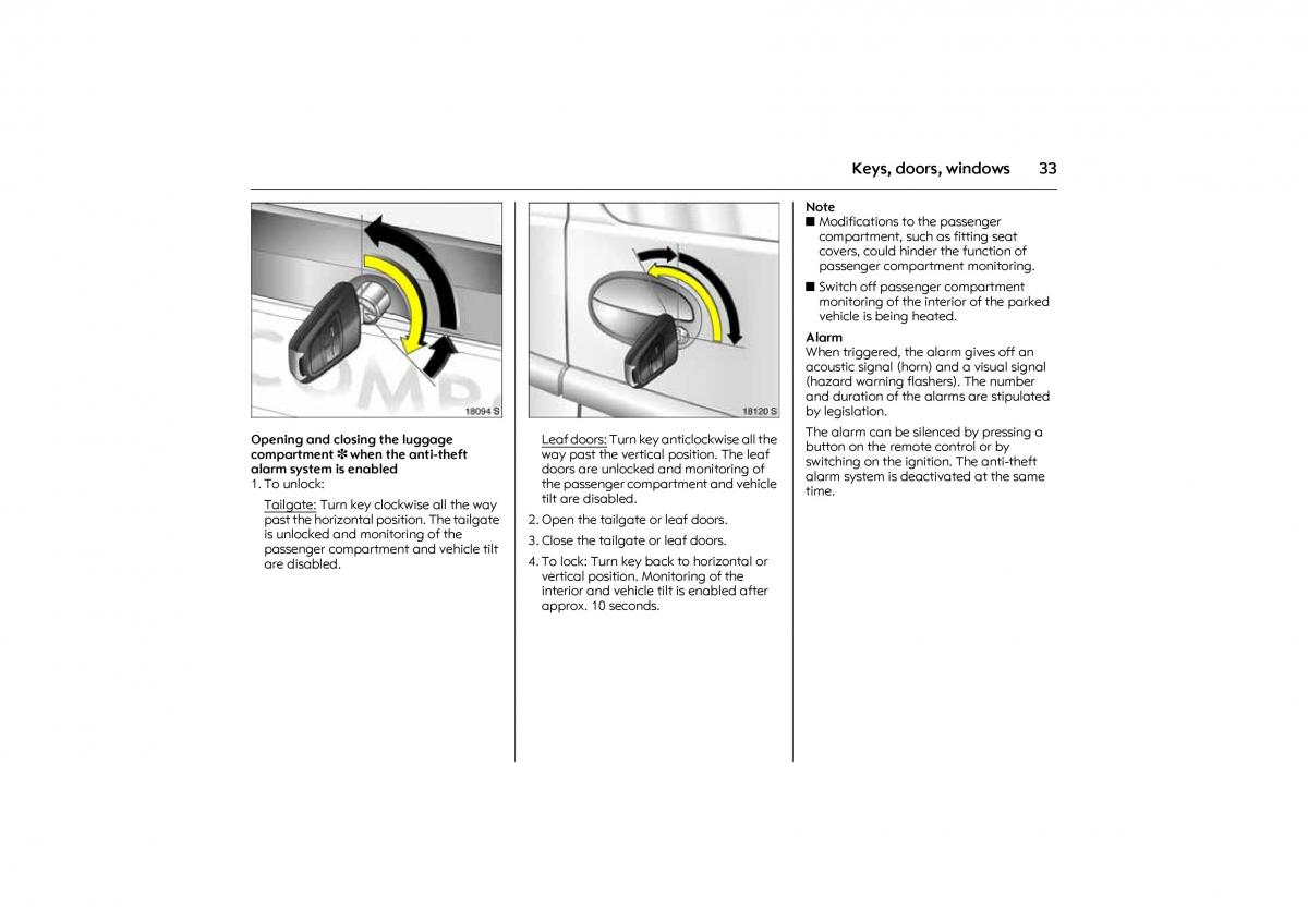 Opel Combo C owners manual / page 39