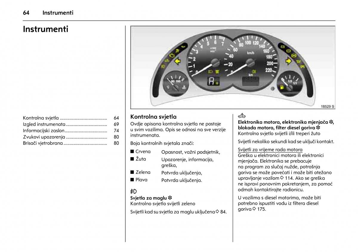 Opel Combo C vlasnicko uputstvo / page 68