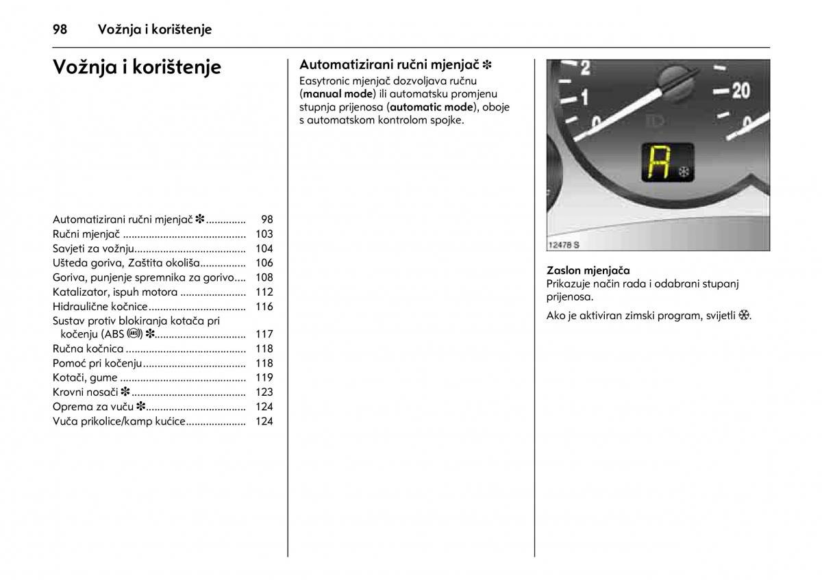 Opel Combo C vlasnicko uputstvo / page 102