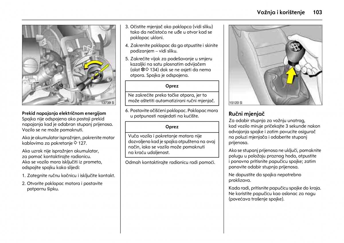 Opel Combo C vlasnicko uputstvo / page 107