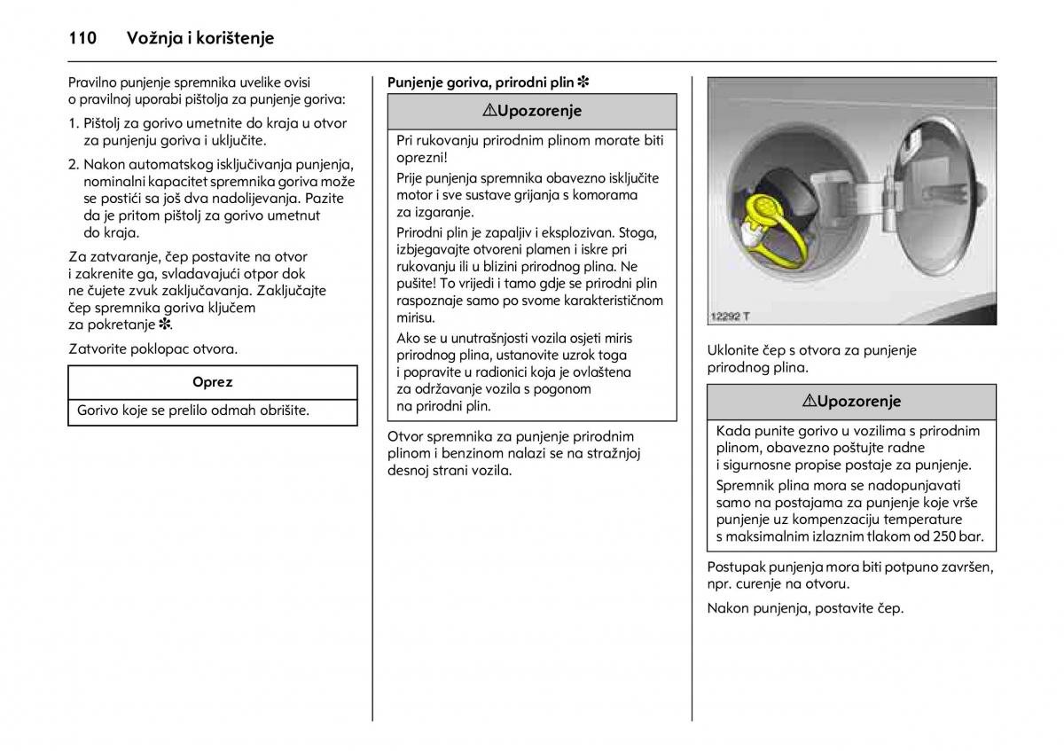 Opel Combo C vlasnicko uputstvo / page 114