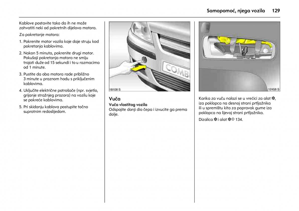 Opel Combo C vlasnicko uputstvo / page 133