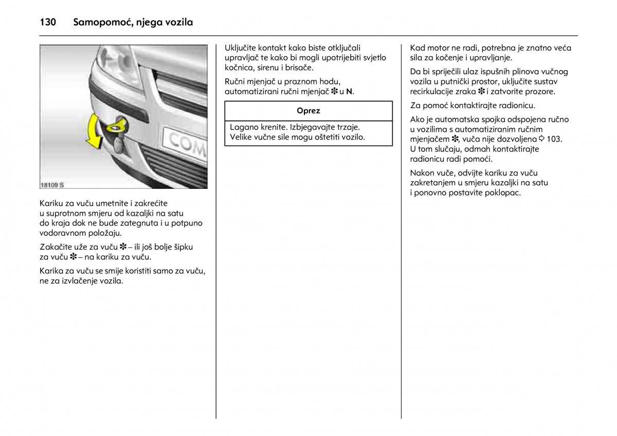 Opel Combo C vlasnicko uputstvo / page 134