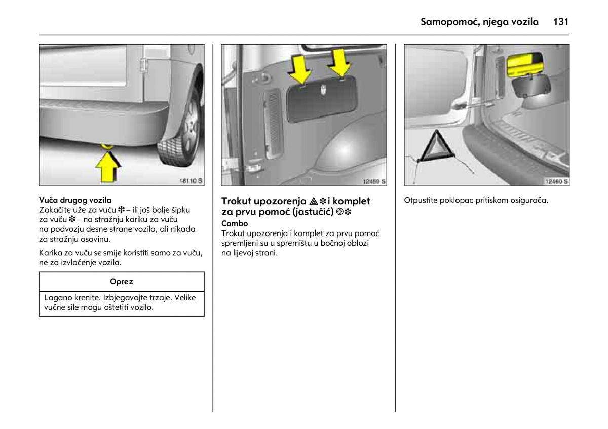 Opel Combo C vlasnicko uputstvo / page 135