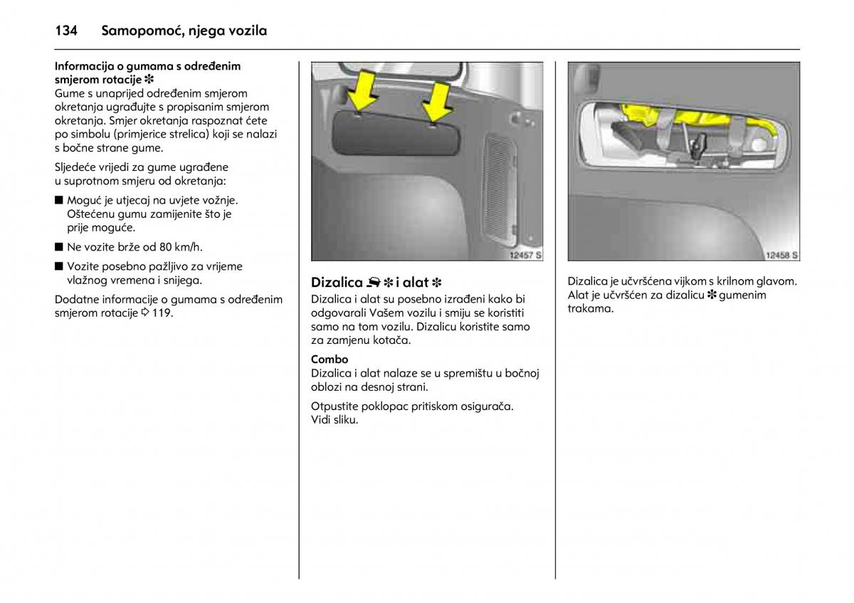 Opel Combo C vlasnicko uputstvo / page 138