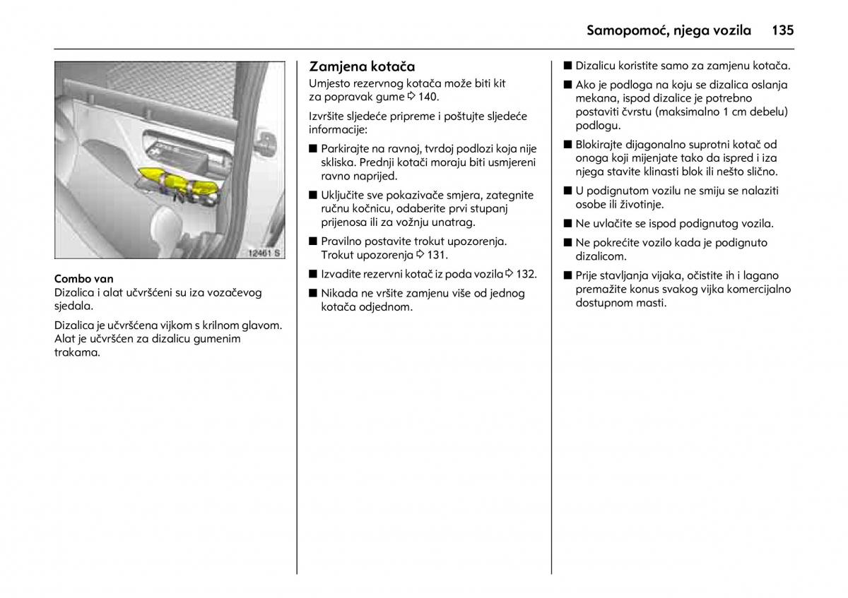 Opel Combo C vlasnicko uputstvo / page 139