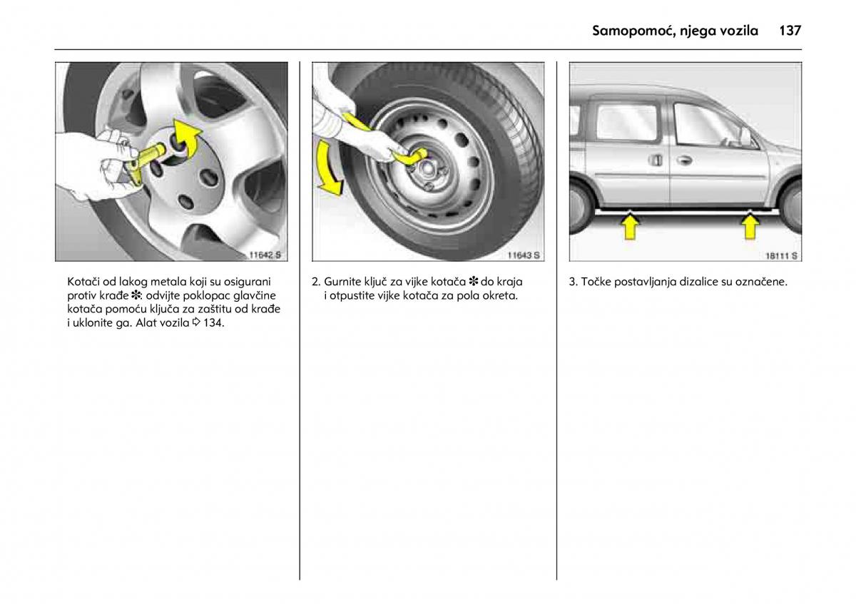 Opel Combo C vlasnicko uputstvo / page 141