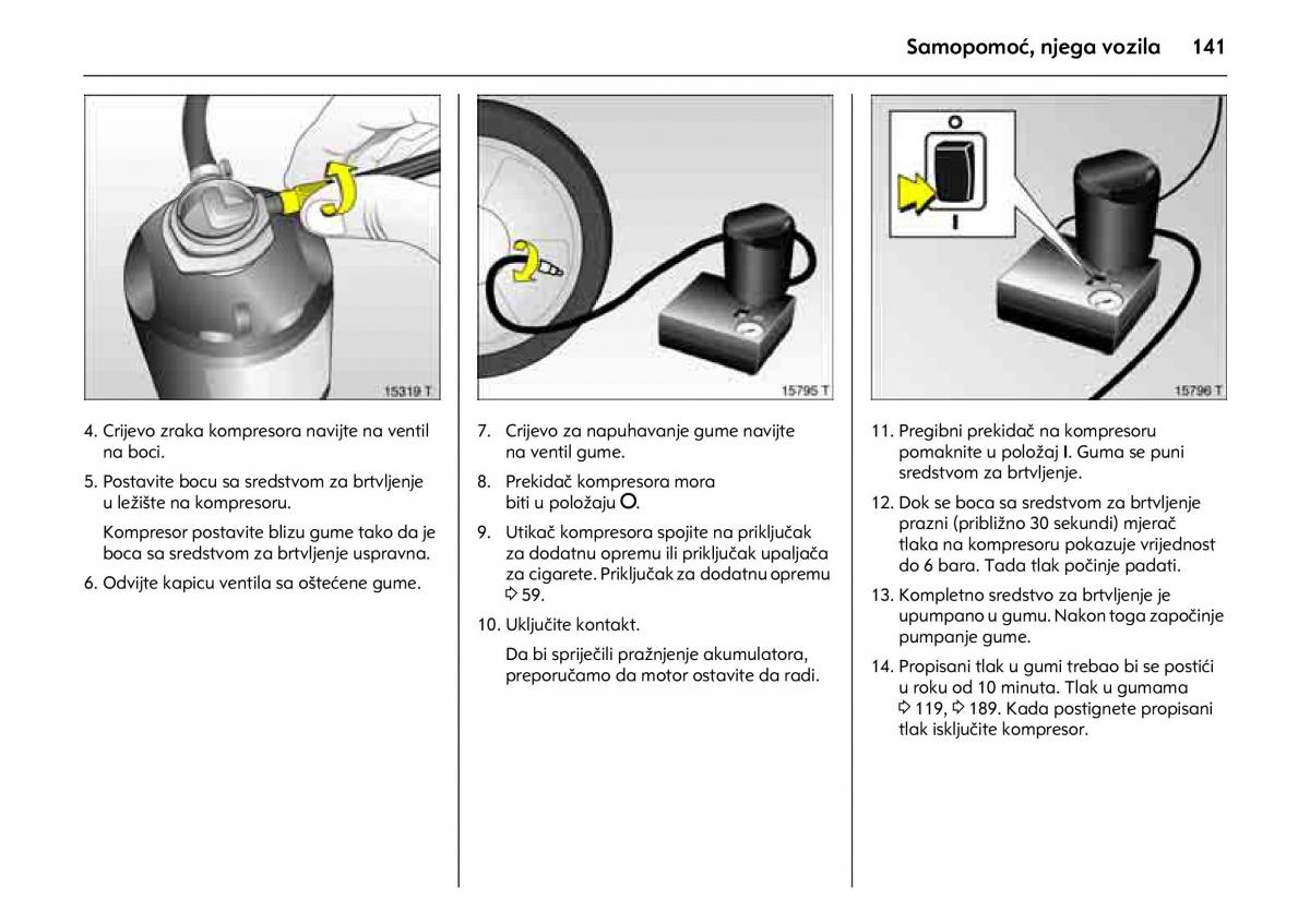 Opel Combo C vlasnicko uputstvo / page 145