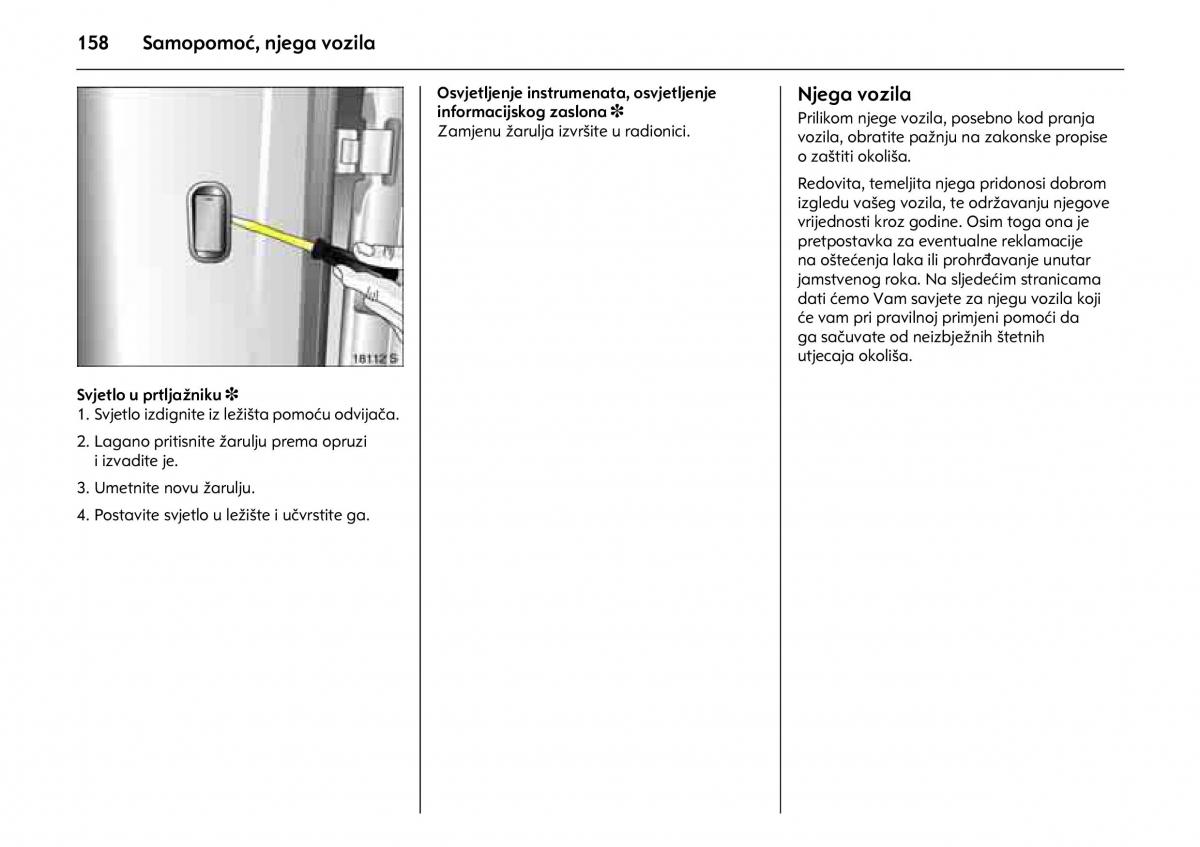 Opel Combo C vlasnicko uputstvo / page 162