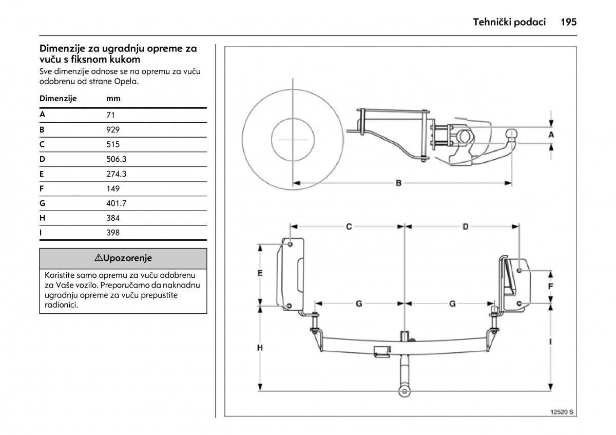 Opel Combo C vlasnicko uputstvo / page 199