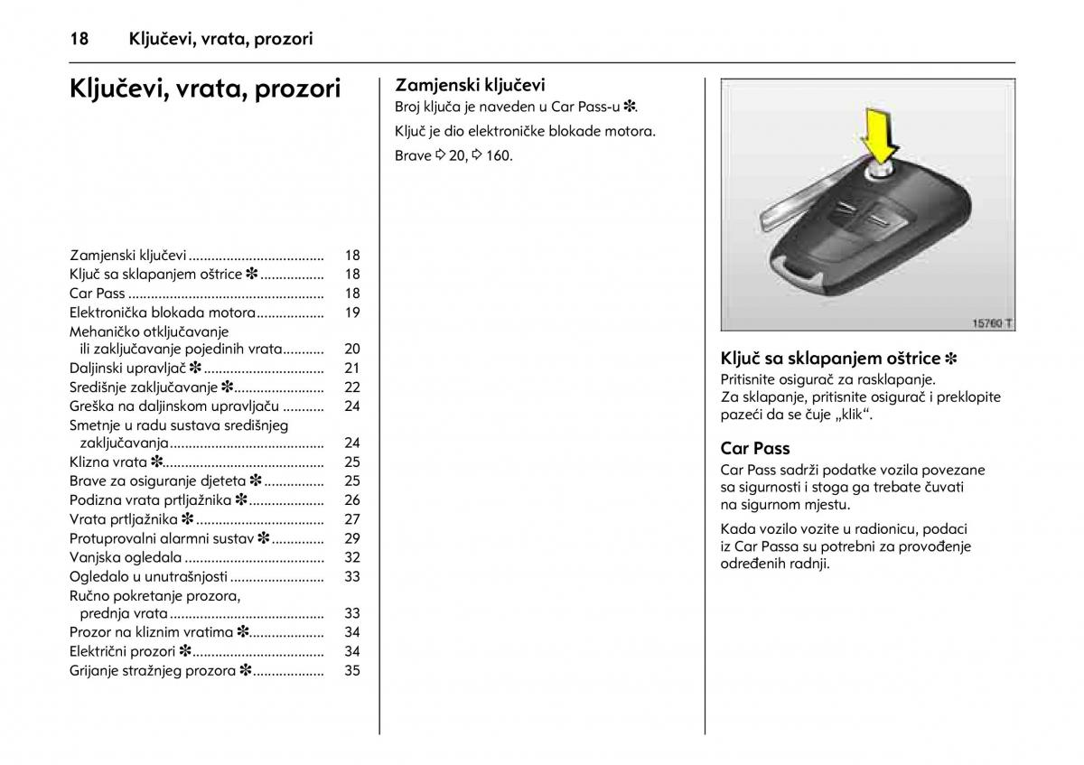 Opel Combo C vlasnicko uputstvo / page 22