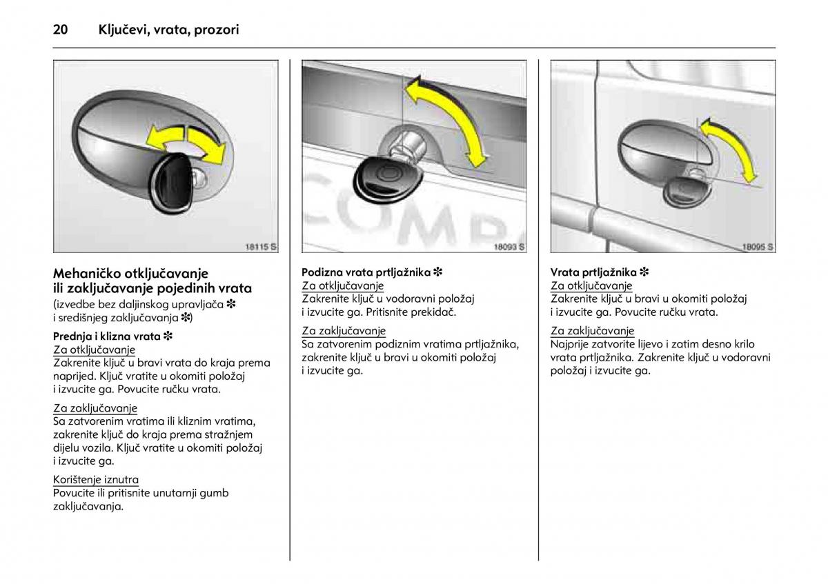 Opel Combo C vlasnicko uputstvo / page 24