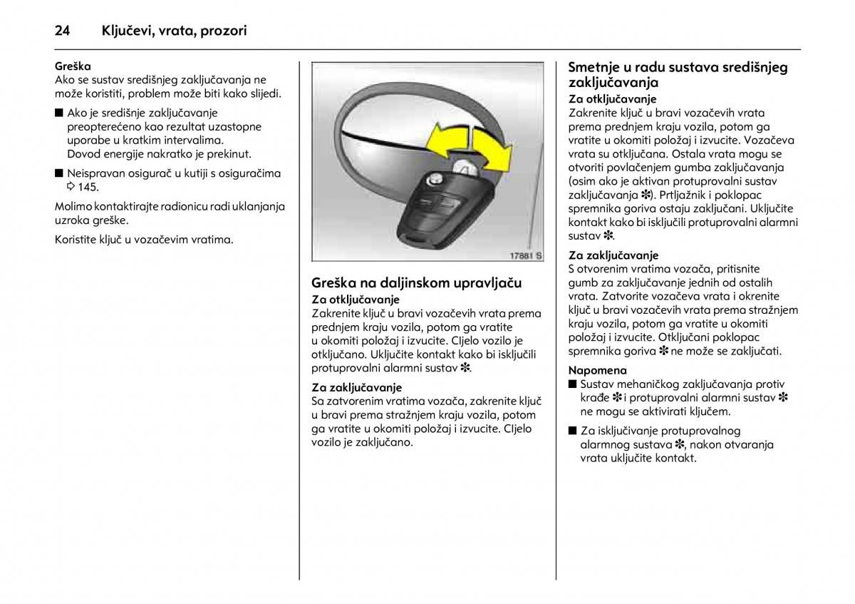 Opel Combo C vlasnicko uputstvo / page 28