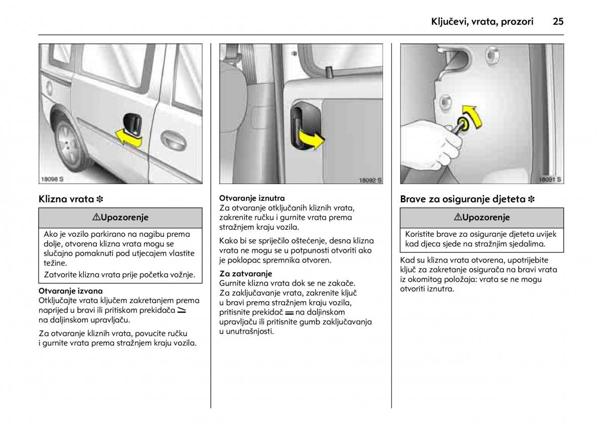 Opel Combo C vlasnicko uputstvo / page 29