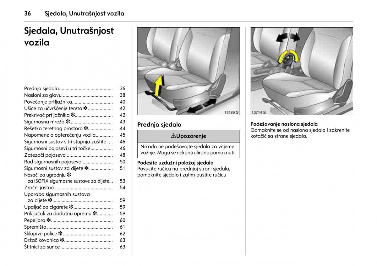 Opel Combo C vlasnicko uputstvo / page 40