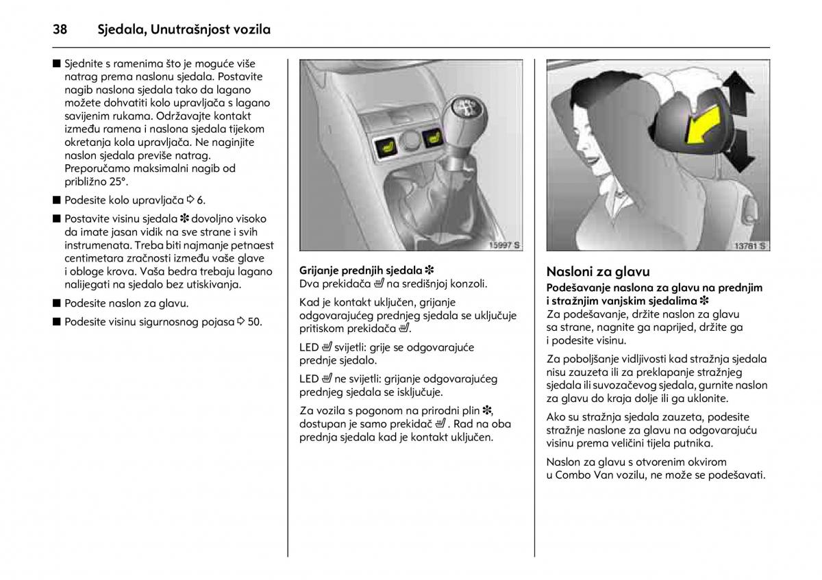 Opel Combo C vlasnicko uputstvo / page 42