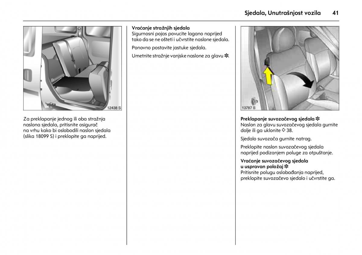 Opel Combo C vlasnicko uputstvo / page 45