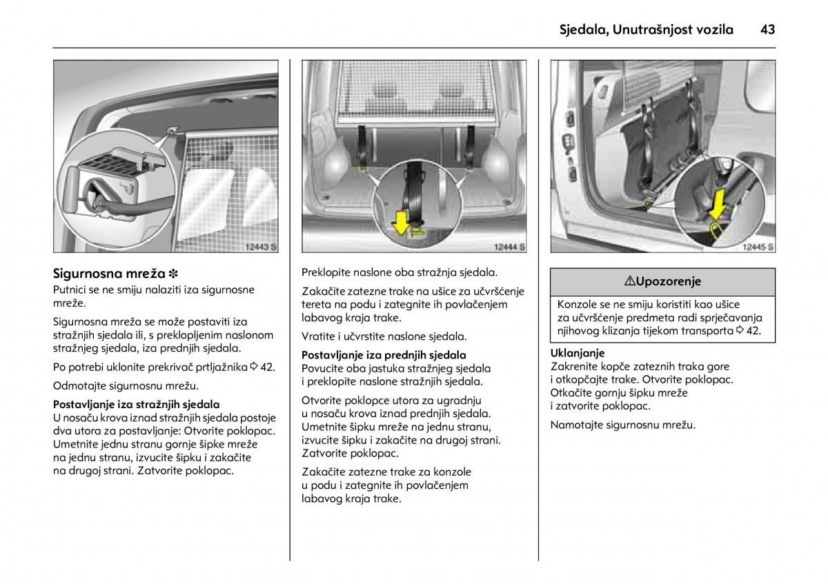 Opel Combo C vlasnicko uputstvo / page 47