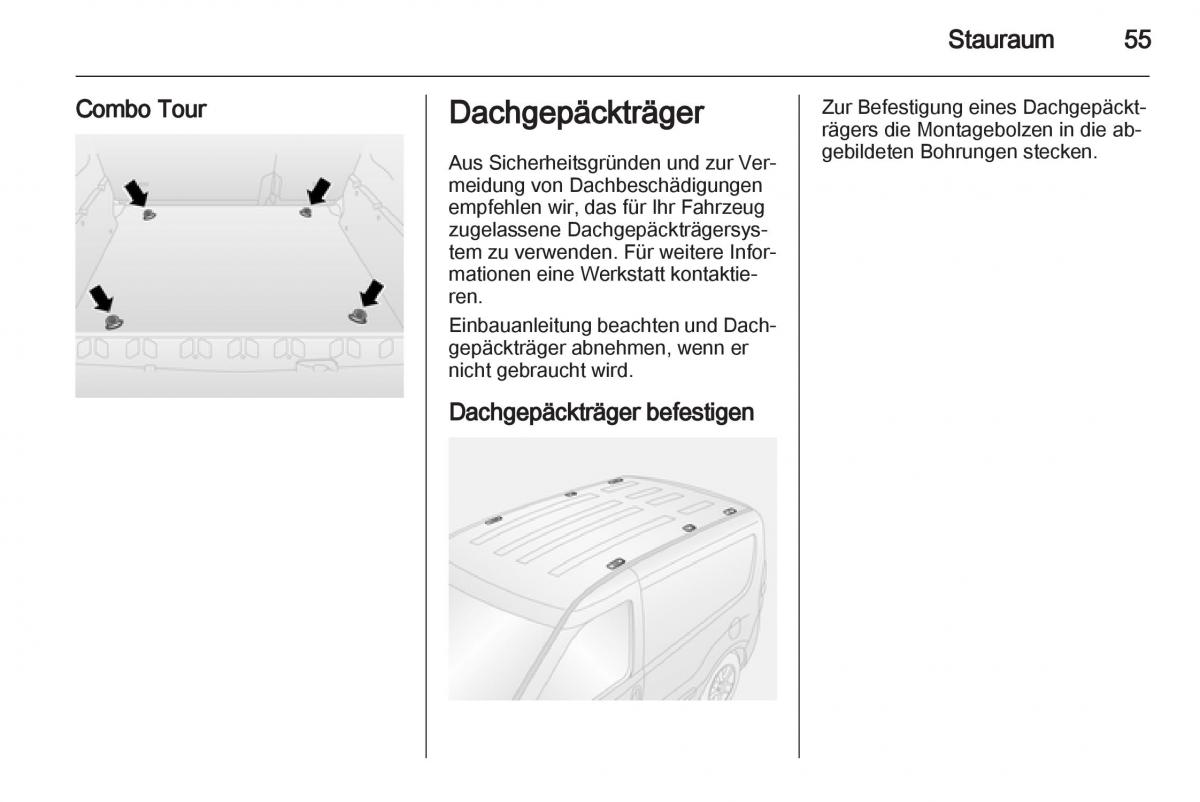 Opel Combo D Handbuch / page 57