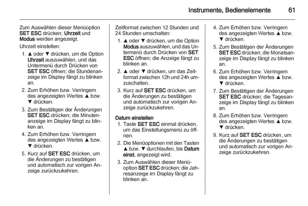 Opel Combo D Handbuch / page 63